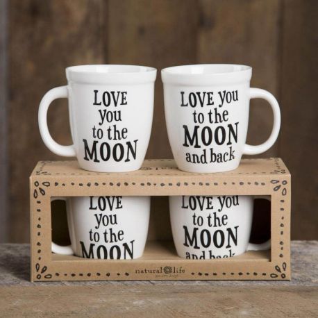 Set Of Mugs Moon And Back